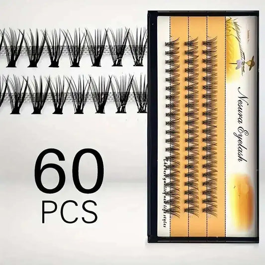 1Box/60 10D 20D 0.1/0.07Mm Thickness Individual Eyelash Extensions Eyelashes Cluster Lashes Natural False NESURA Bundles Naga