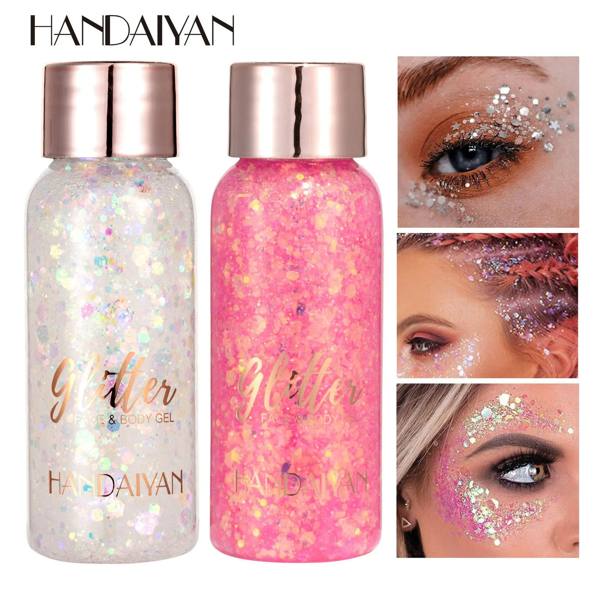 9 Shade Glitter Gel Long Wear High Pigment Sequins For Hair Eyes Face Body Nail Party Festival Makeup Art