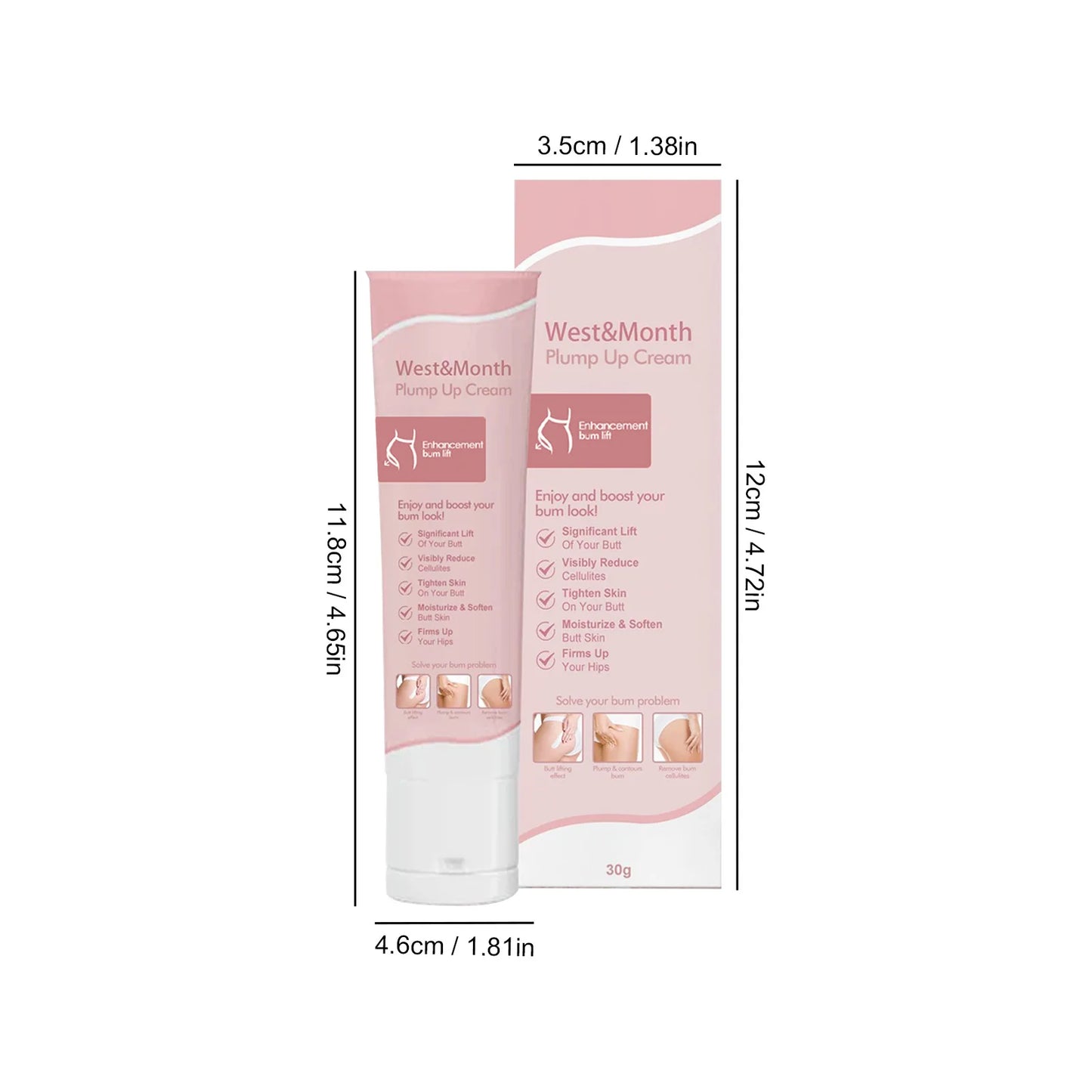 Butt Enhancement Cream Buttock Growth Enlargement Shaping Sexy Big Ass Prevent Fuller Sagging Nourishing Lift Hip Plump up Cream