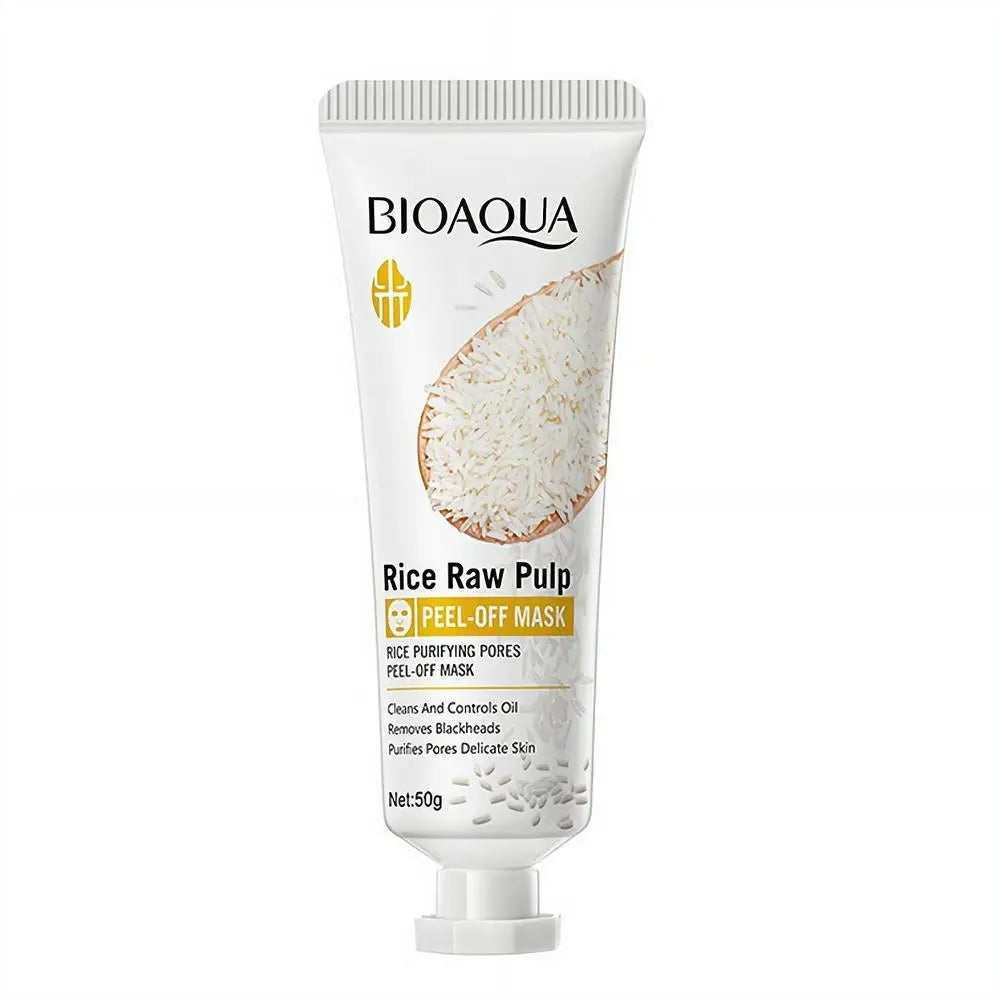 BIOAQUA Rice Raw Pulp Face Peel Off Mask Purifying Pores Clean Whitening Remove Blackheads Peeling Facial Masks Skin Care