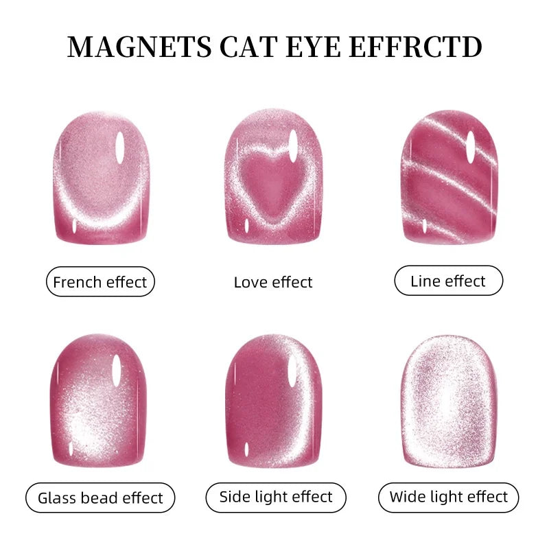 3 in 1 Cat Eye Nail Magnetic Stick Love Heart Snake Pattern French Cat Eye Nail Magnet UV Gel Polish Effect Manicure Design Tool
