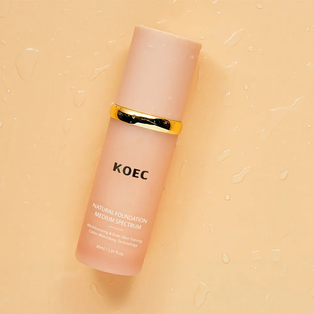 30ml KOEC Medium Spectrum Natural Foundation Moisturizing Even Skin Toning Color Mimicking Covering Shades Natural Mild Formula