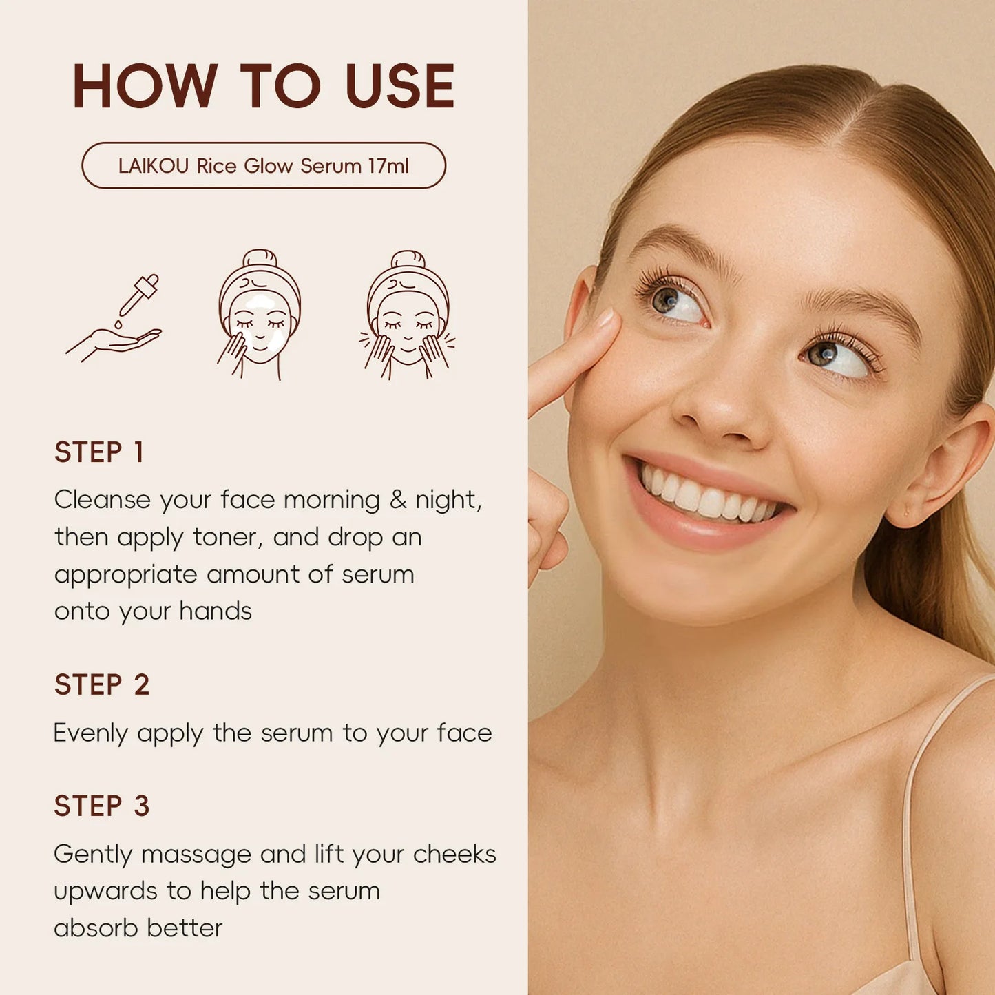 Rice Glow Facial Essence 17ml Hydrating Moisturizer Nourishes Brightens Skin Tone Natural Extract Serum Sensitive Skin