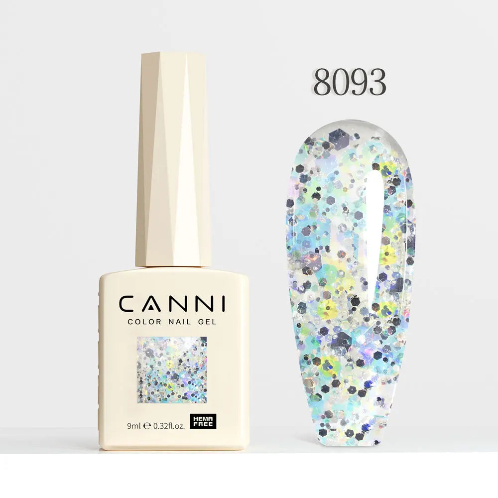 9ml CANNI Nail Gel Polish HEMA FREE Diamond Sparkle Sequin Gorgeous Color Venalisa Semi Permanent Soak Off UV LED Glitter Nails