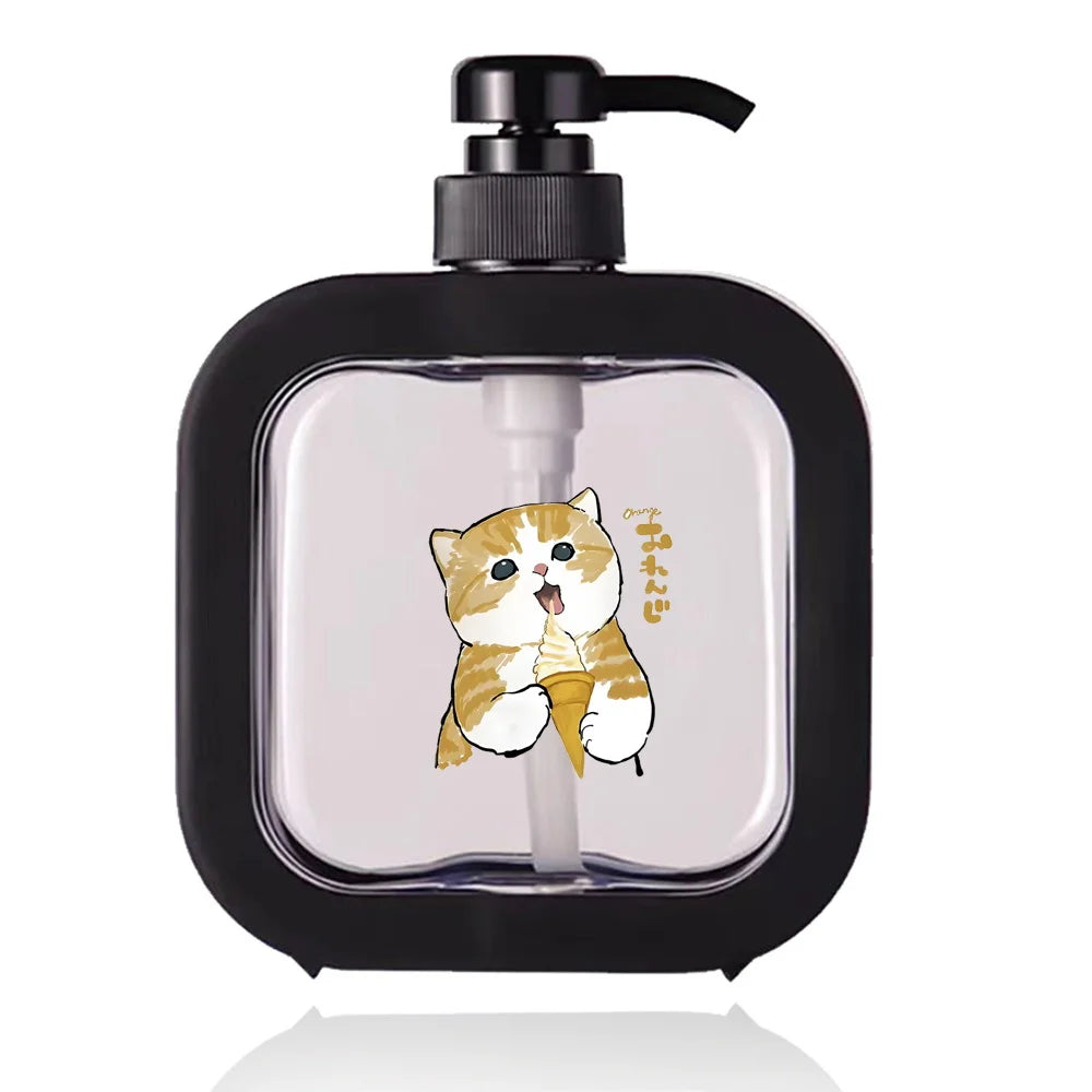 Detachable Hand Sanitizer Container Large Capacity Pump Lotion Bottle Soap Dispenser Home Travel Organizer Cat Pattern