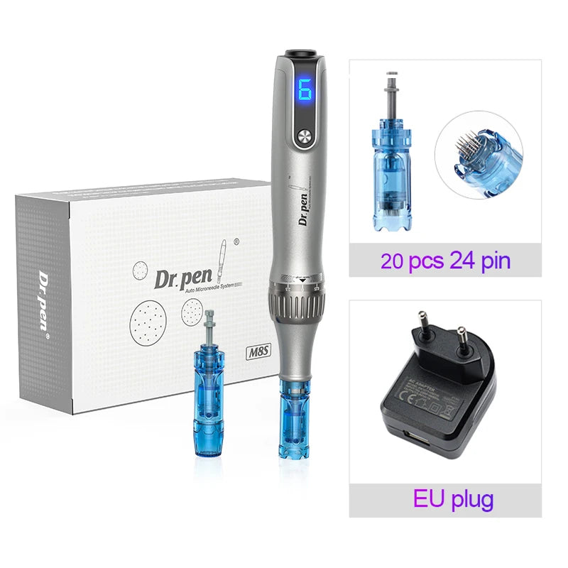 Authentic Dr pen Ultima M8S With 22 pcs Needle Pin Microneedling Pen Wireless Derma Pen Beauty Machine needle length 0.25 mm