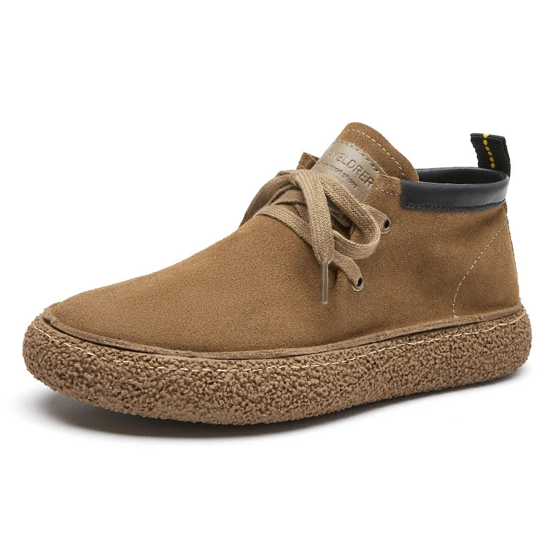 Genuine Leather Soft Sole Mens Casual Shoes Outdoor Breathable Suede Work Shoes High Quality Hiking Sneakers Walking Ankle Boots