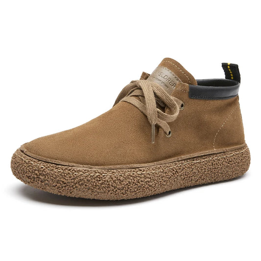 Genuine Leather Soft Sole Mens Casual Shoes Outdoor Breathable Suede Work Shoes High Quality Hiking Sneakers Walking Ankle Boots