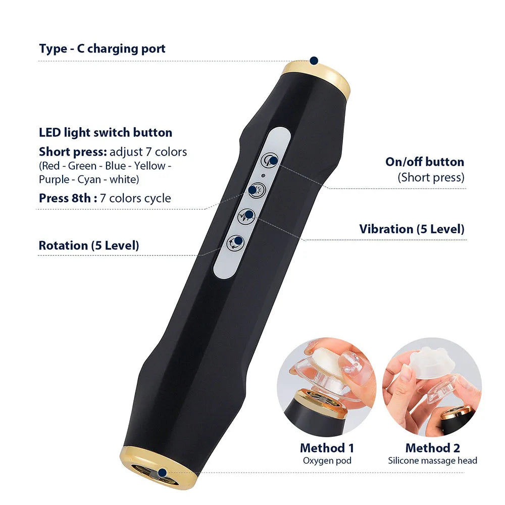 CO2 Bubble Oxygen Beauty Machine Facial SPA Oxygen Bubble Pen CO2 Oxygen Portable Facial Machine CO2 Gel Facial Skin Care Device
