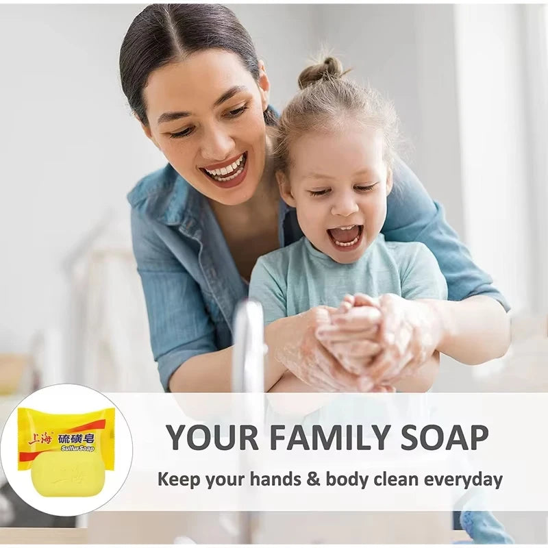 Shanghai Sulfur Soap Deeply Cleanse Gently Refresh Nourish Skin Oil Control Face Body Cleansing Soap Bar