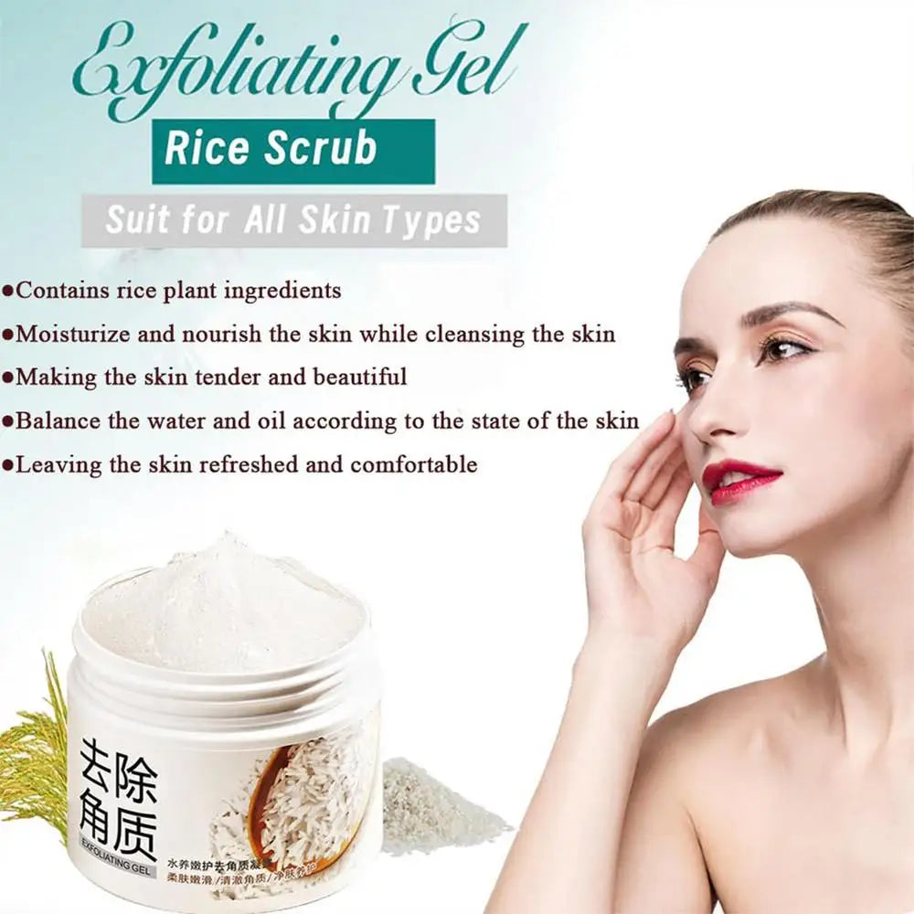 Exfoliator Facial Scrub Gentle Brightening Rice Cream And Gel Full Body Cleanser Scrub For Women Of Any Skin Type Moisturizing