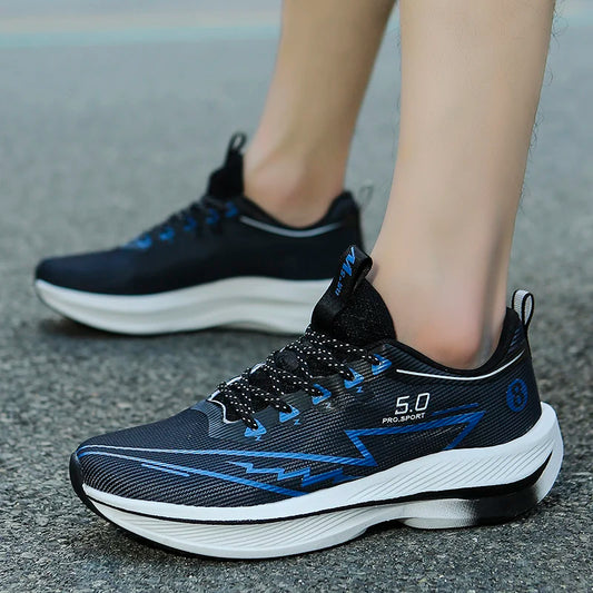 Men Sports Running Shoes Carbon Board Air Cushion Breathable Lightweight Women's Comfortable Athletic Nonskid Sneakers