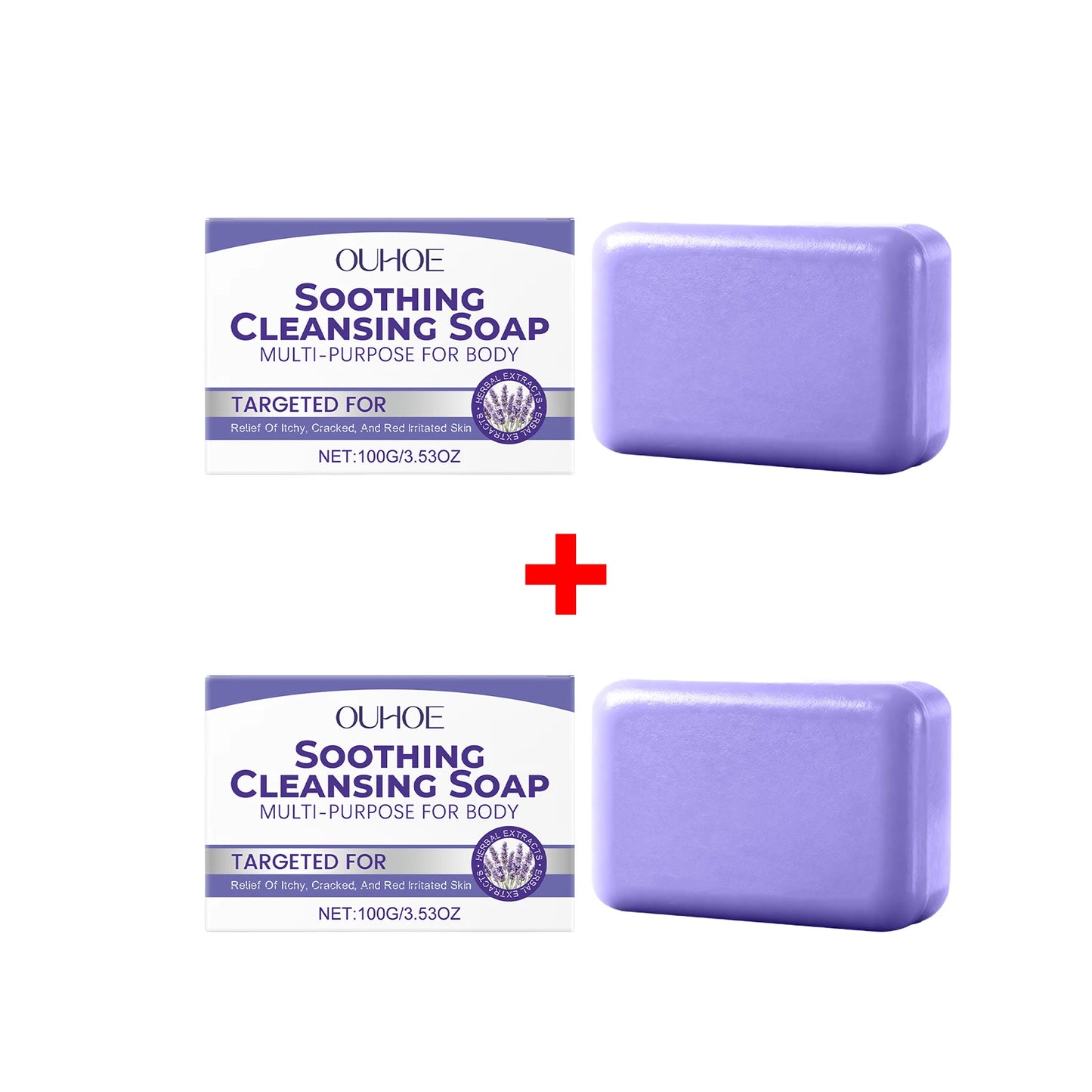 Lavender Cleaning Soap Oil Control and Itching Relief Long-Lasting Daily Soothing Hydration Bath Soap Body Odor Removal Care