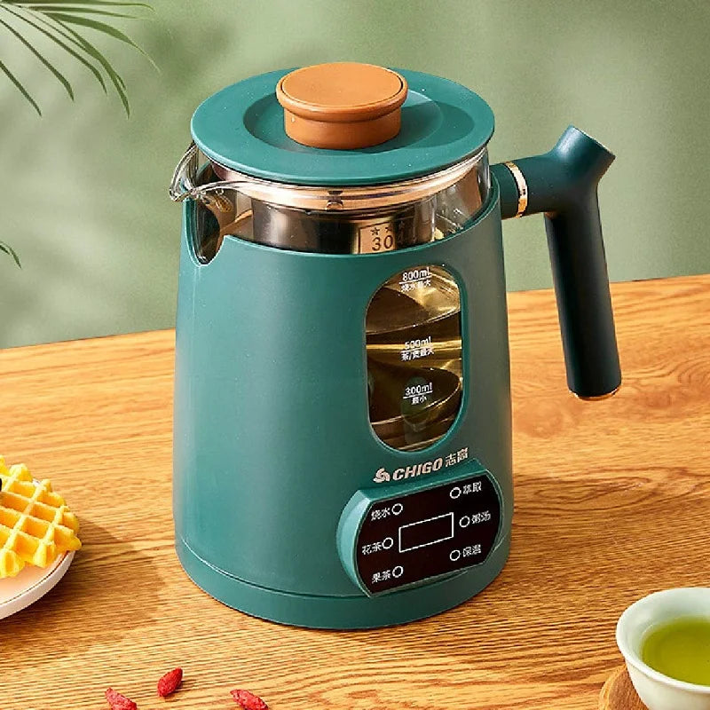 110V 220V Multifunctional Portable Tea Maker Home Health Pot Automatic Insulation Glass Steam Flower Teapot Heating Pot 800ml