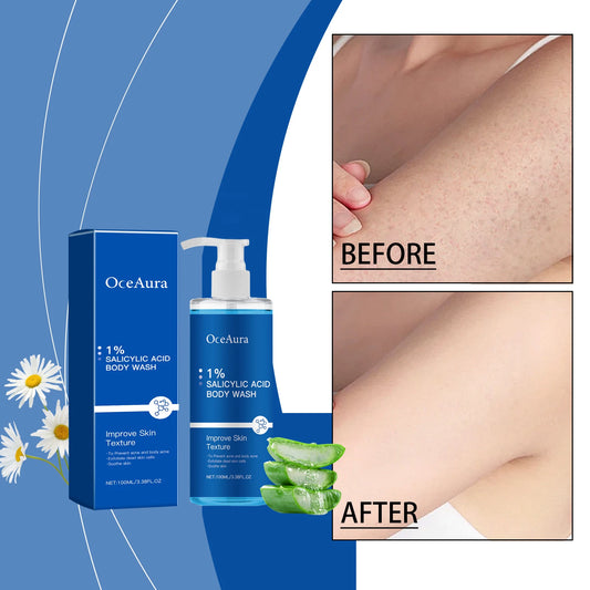 Oce Aura Salicylic Acid Shower Gel Daily Gentle Cleanse Exfoliate Oil Control Refreshing Comfortable Lubrication for Clear Skin