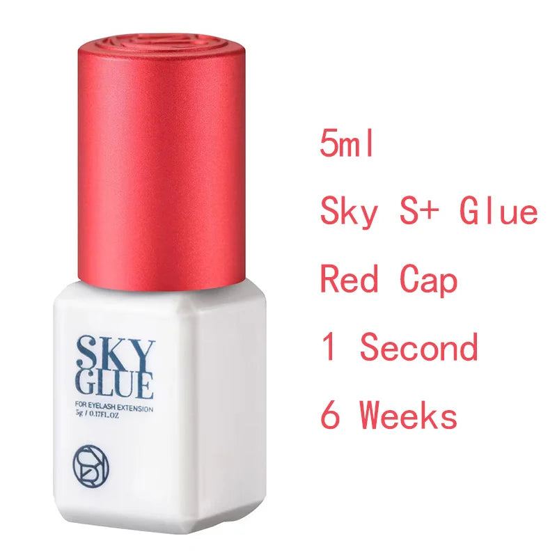 1 Bottle SKY S+ Glue for Eyelash Extensions 5ml Korea SKY Red Blue Black Cap Cola 0.5s Fast Drying Lash Glue Original Supplies