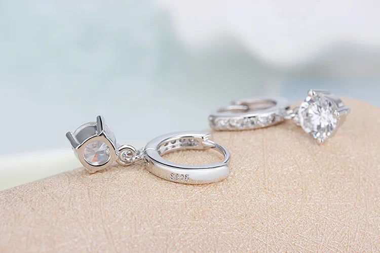 3 Carat Gra Certified Original Moissanite Hoop Earrings 925 Sterling Silver D Color Lab Diamond Drop Earrings for Women Jewelry