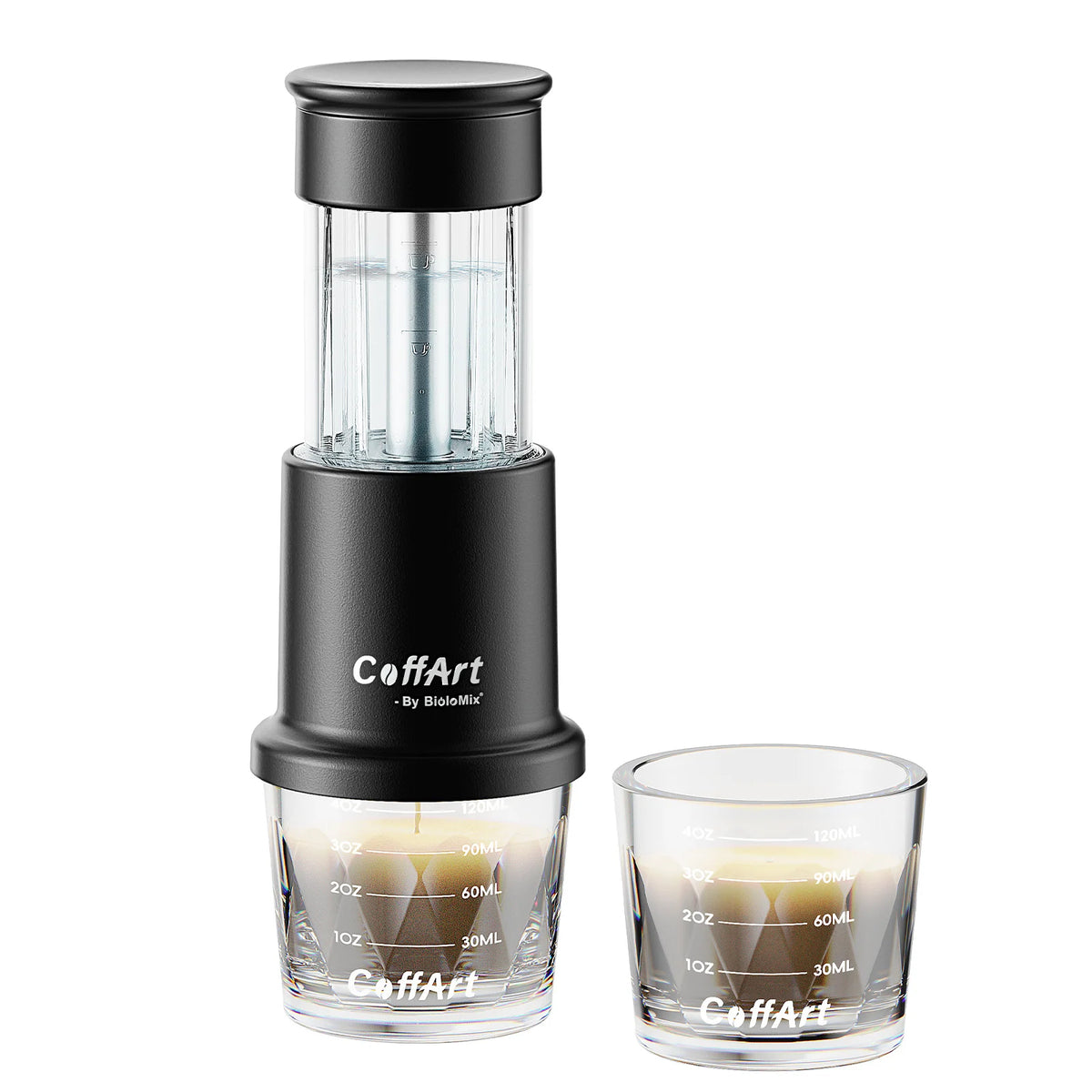 BioloMix 2 In 1Multifunctional Portable Manual Min Espresso Hand-Press Coffee Maker,Compatible with Capsule Coffee and Powder