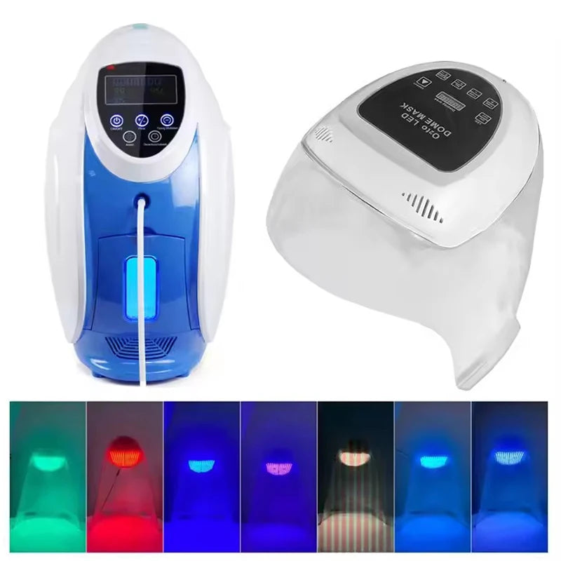 Korea O2toderm Oxygen Facial Machine Oxygen Skin Rejuvenation Spray Gun Anti Aging Oxygen LED Dome Therapy Beauty Machine