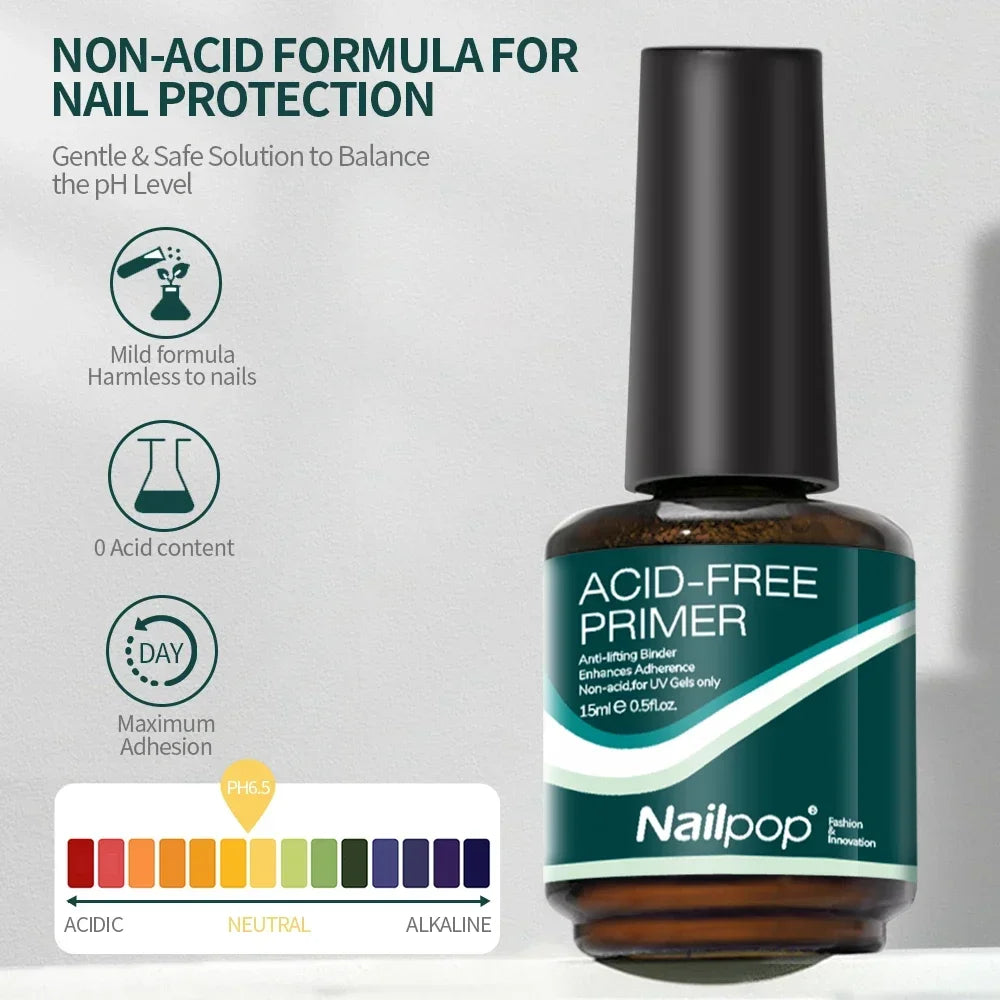 Nailpop HEMA-Free Nail Dehydrator Acid-Free Primer Natural Nail Prep Liquid UV Gel Essentials For Manicures Fast Dry  1/2/3pcs