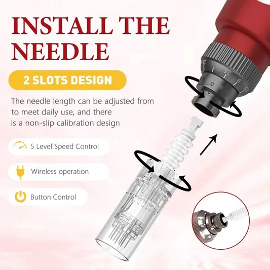 Dr.pen Ultima N2 with 12pcs Cartridge Nano Skin Care Kit 0.25mm Needle Derma Pen Micro Skin Rejuvenation Machine