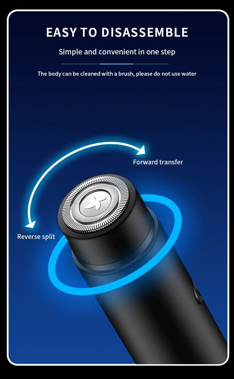 Mini Electric Shaver for Men Portable Electric Razor Beard Knife USB Charging Men's Face Beard Shaver Body Razor Hair Removal