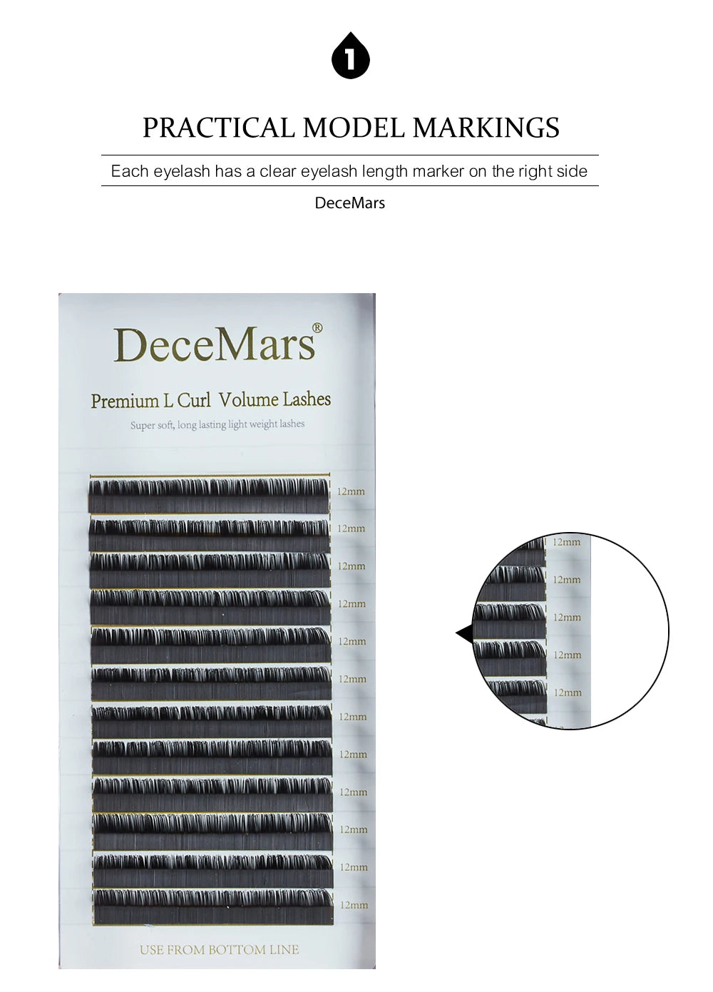 DeceMars L LC LD LU M Brown Color Eyelash Extension PBT Mink 8-15mm