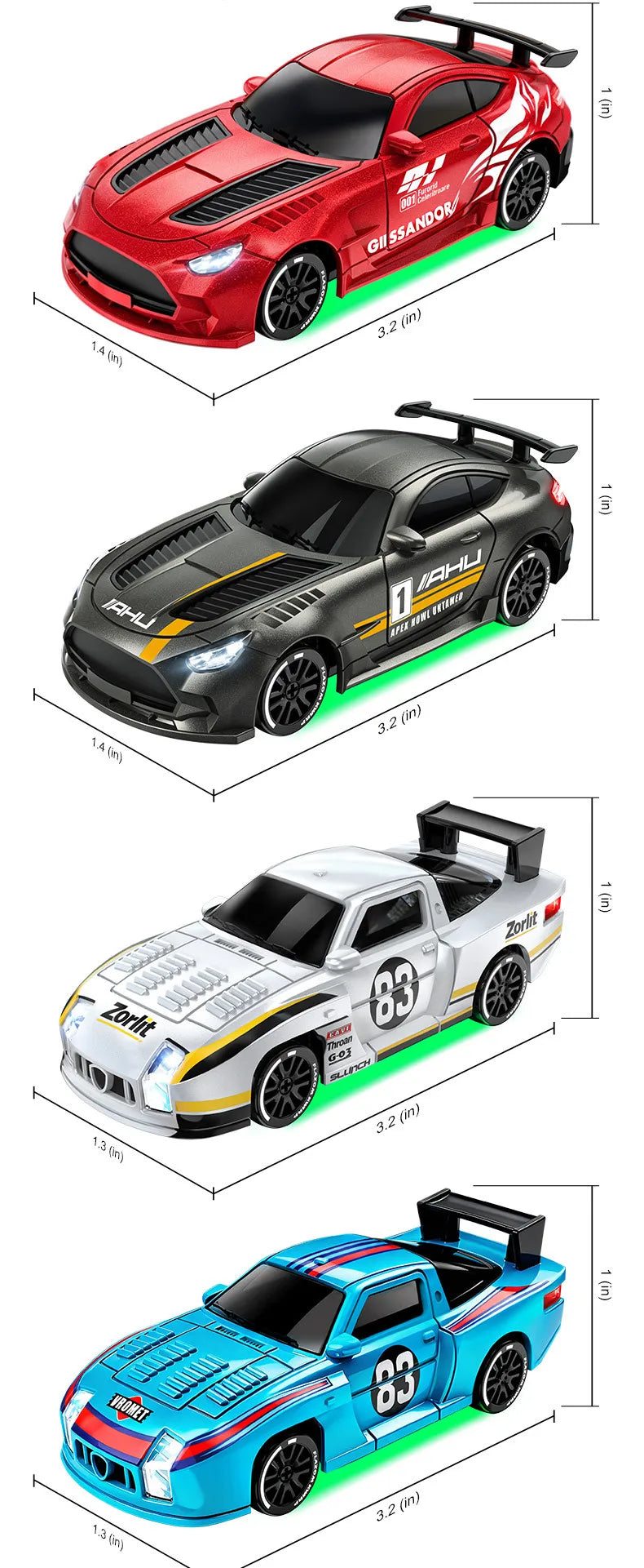 New 1/64 Mini Drift Car With Led Light Desktop Series Remote Control 4wd Racing Micro Card Van Gtr Boy Toy Gift