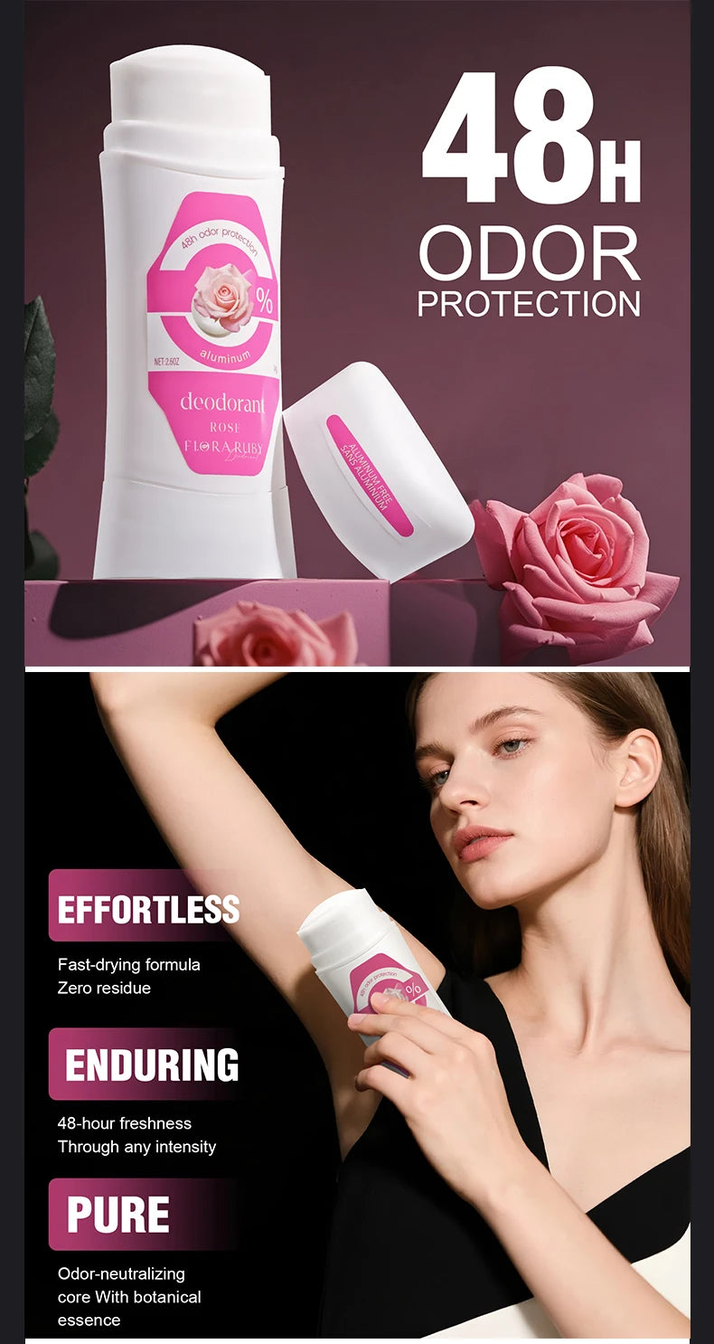 Deodorant Women Aluminum Free Antiperspirant Stick Advanced Protection Deodorants Natural Flower Perfume Deodoran 74g
