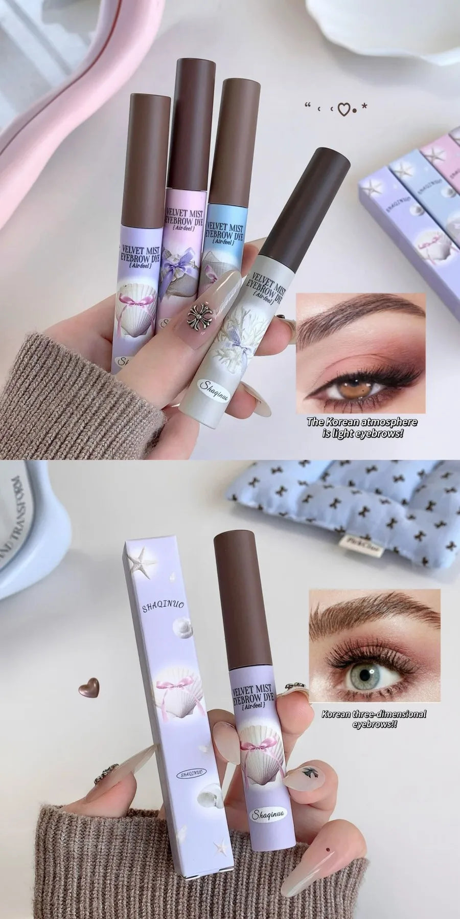 Cute Natural Mist Eyebrow Enhancer Dye Gel Tint Mascara SHAQINUO Long Lasting Quick Dry Dyeing Brow Tattoo Tint Brow Makeup