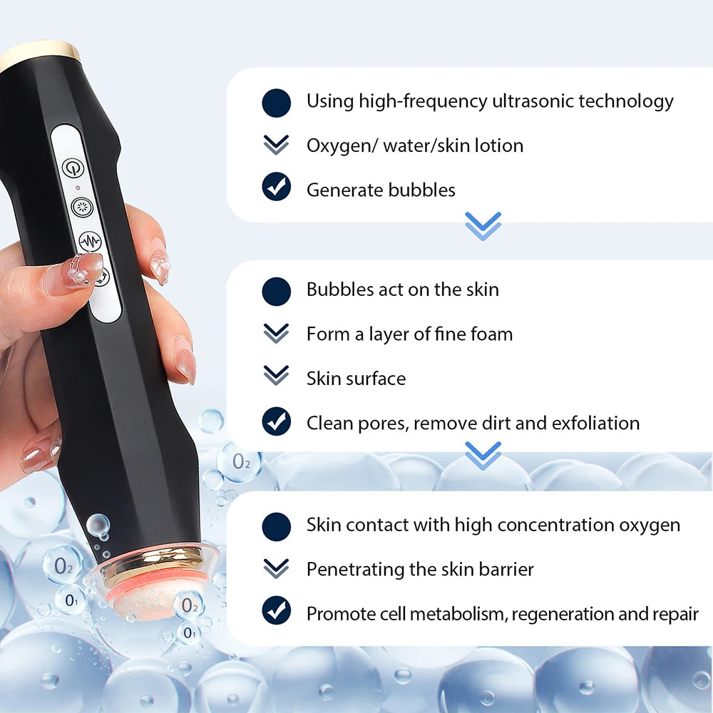 CO2 Bubble Oxygen Beauty Machine Facial SPA Oxygen Bubble Pen CO2 Oxygen Portable Facial Machine CO2 Gel Facial Skin Care Device