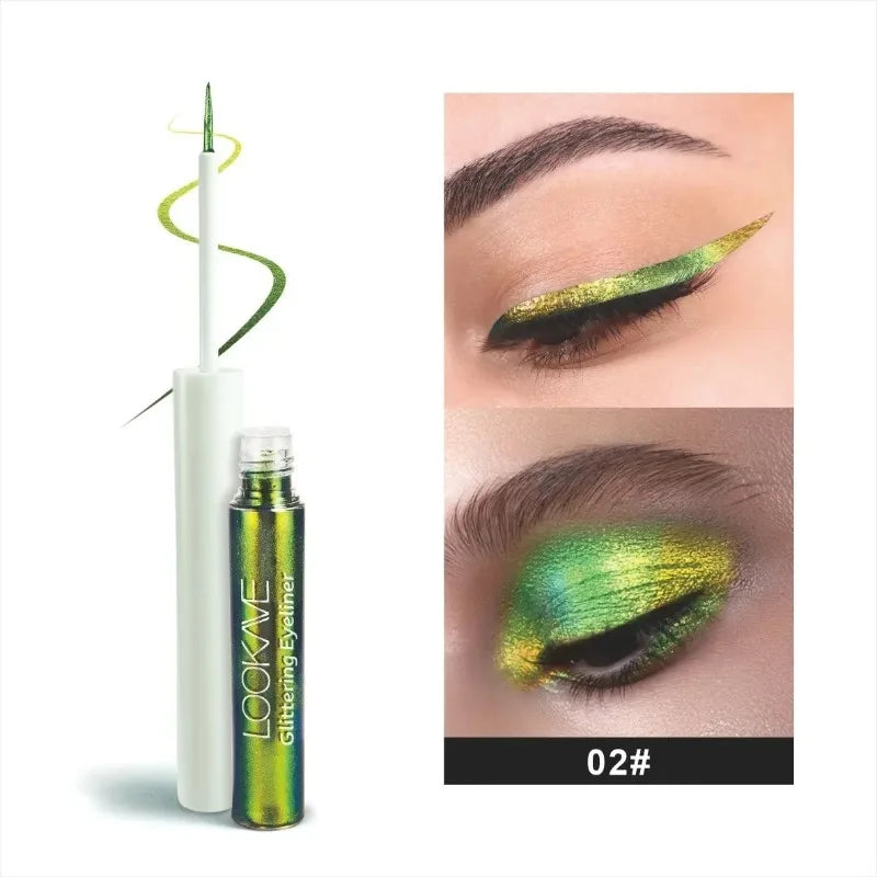 Shiny Chameleon Liquid Eyeliner Metallic Glitter Eyeshadow Multicolor Eye Liner Pearlescent Polarized Aurora Eye Pigment Makeup