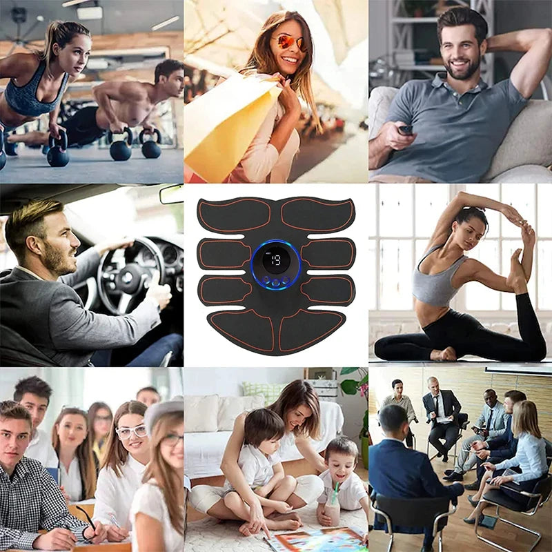 1pcs EMS Abdominal Muscle Stimulator Fitness ABS Arm Training Patches Muscle Exercise Instrument USB Charging ﻿