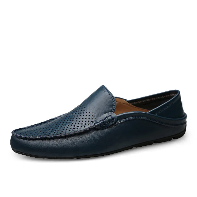 Men Loafers 2025 New Leather Shoes Men‘s Casual Shoes Moccasins Breathable Sneakers Men Driving Shoes Comfort Flats Plus Size 48