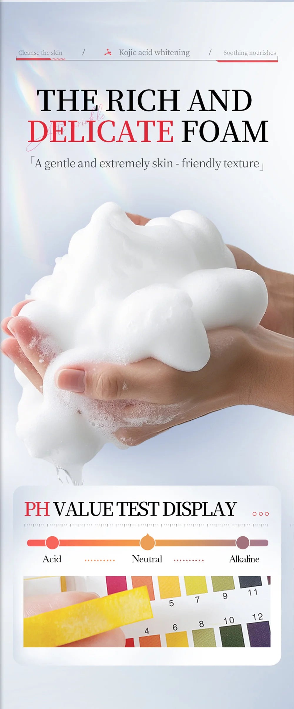 Kojic Acid Whitening Cleansing Soap, Facial And Body Soap Containing Niacinamide And Hyaluronic Acid, With A Foaming Net.