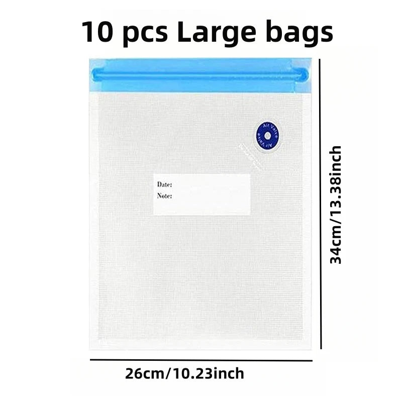 JKUOO Vacuum Sealer Bags Reusable BPA Free Vacuum Zipper Bags Vacuum Food Storage Bags for Cooking/Food Storage/Microwave ﻿