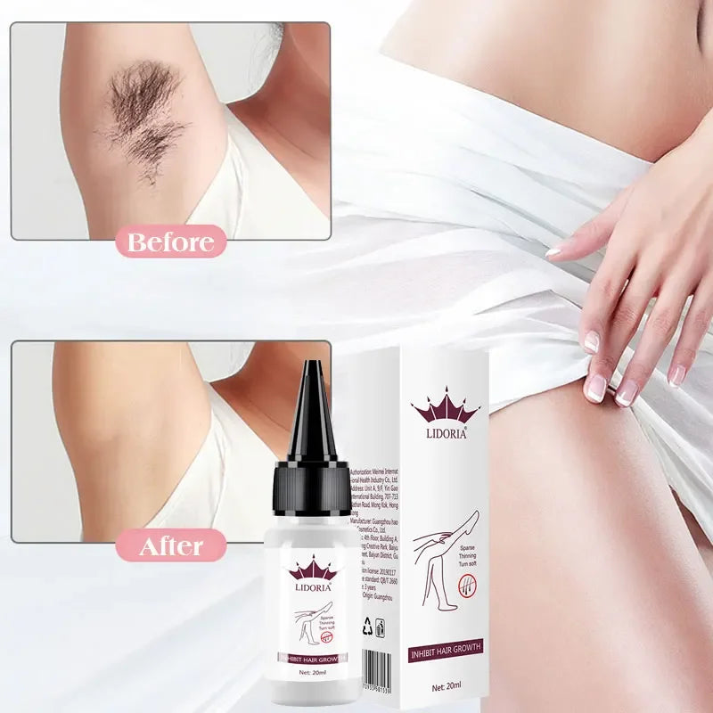 Natural Permanent Hair Removal Serum Stop Hair Growth Inhibitor Removal Face Armpit Legs Body Pubic Hair Depilation Serum 10ml