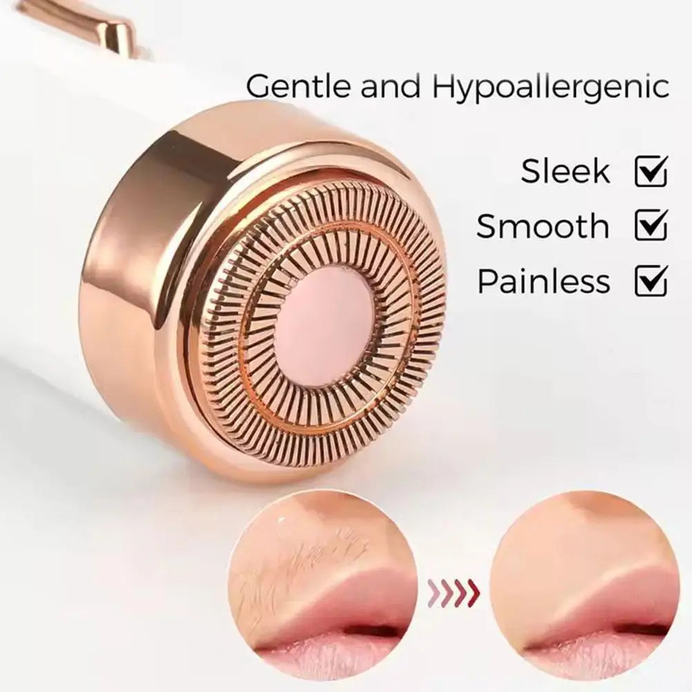 Effective Rechargeable Face Epilator Long-Lasting Waterproof Body Hair Removal with LED Lights Facial Electric Shaver for Woman