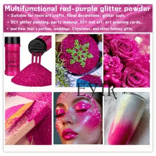 9 Colors 80g Holographic Glitter Powder Fine Shimmer Body Face Glitter Makeup Nail Art Resin Craft Party Decoration