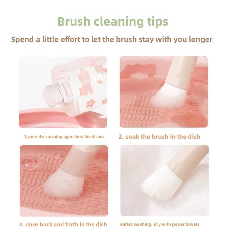 6Pcs Portable Face Makeup Brush Set for Loose Powder Foundation Blush Contour Highlight Nose, Mini Beginner Travel Kit