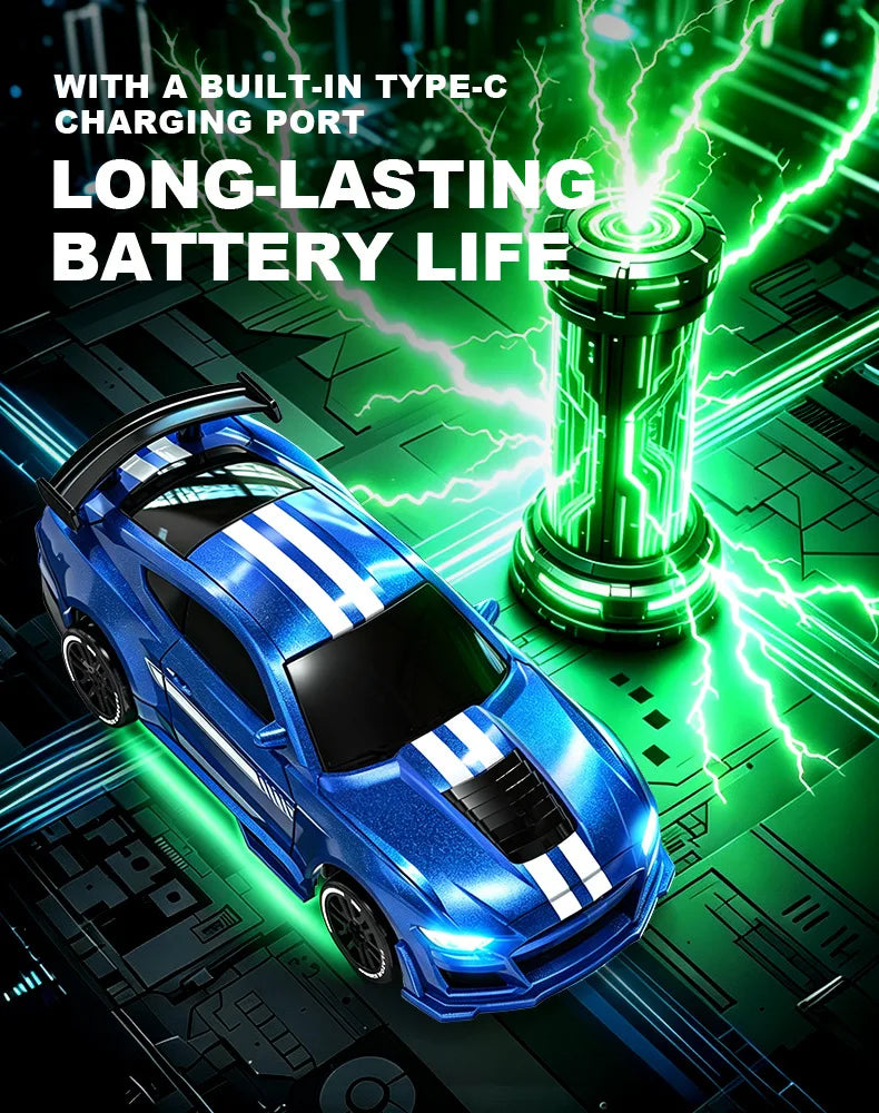 New 1/64 Mini Drift Car With Led Light Desktop Series Remote Control 4wd Racing Micro Card Van Gtr Boy Toy Gift