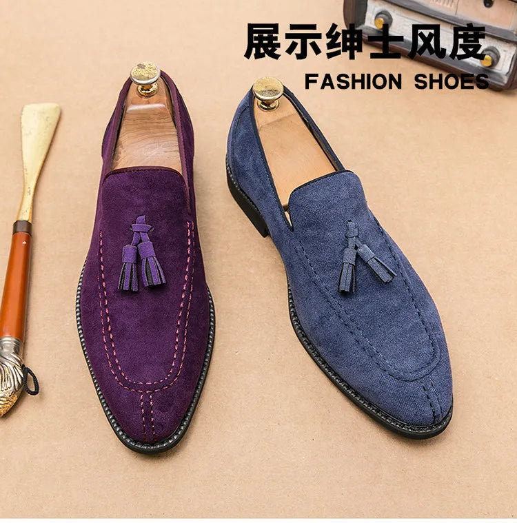 Men's Casual Leather Shoes Mens Fashion Patchwork Party Wedding Loafers Moccasins Men Slip-on Light Comfortable Driving Flats