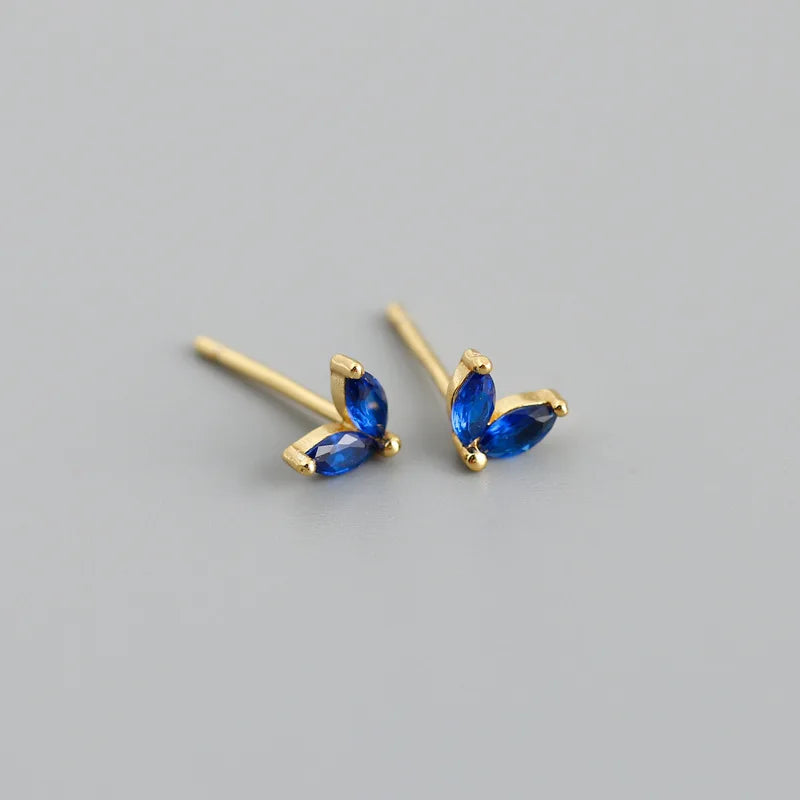 INZATT Real 925 Sterling Silver 5mm Horse Eye Zircon Mini Stud Earrings for Women Classic Fine Jewelry Ear Hole Care Accessories