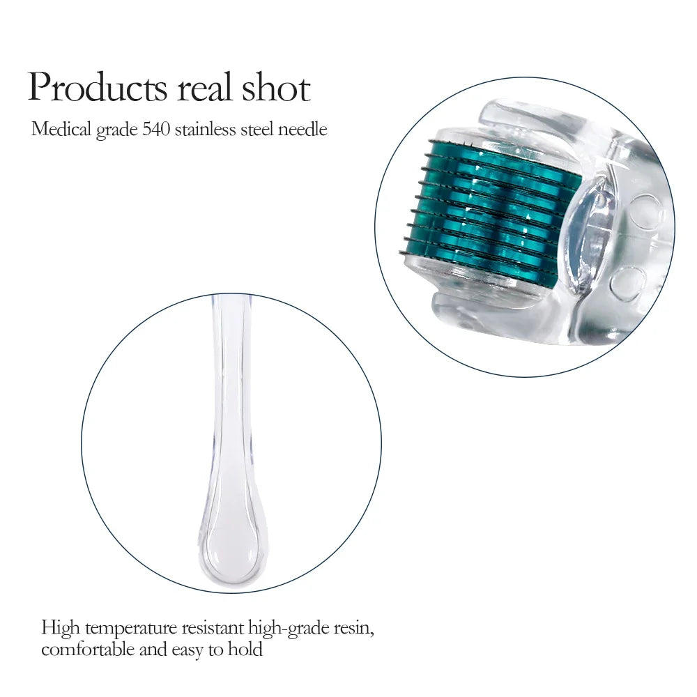 Titanium Microneedle Derma Roller 0.2/0.3mm 540  For Face Beard Scalp Hair Growth Scar Repair Skin Care Mesotherapy Beauty Tool