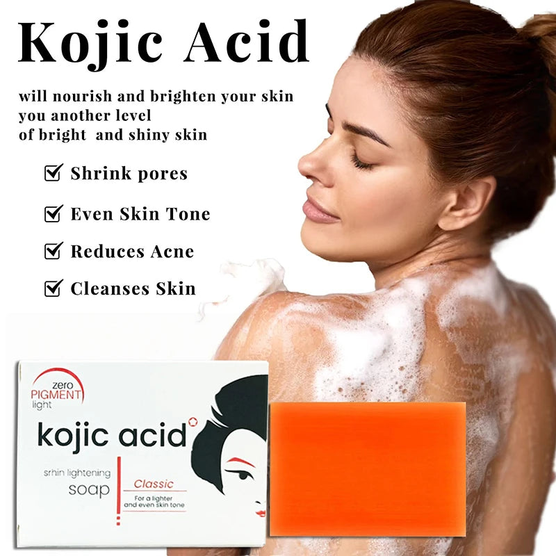 Kojic Acid Soap Papaya Handmade Soap Facial Cleansing Bath Soap Cleanse Brighten Skin Remove Dead Skin Cells Suit All Skin Types