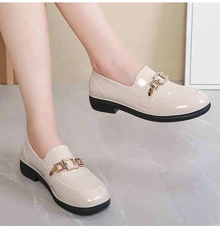 Rain Boots Women Diamond Chain Waterproof Water Shoes Top Quality Women's Rubber Shoes Oil-resistant Non-slip Kitchen Galoshes