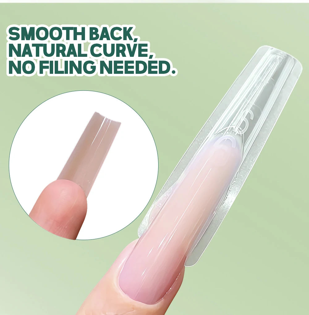 Nailpop Sandwich Nail Dual Forms 240pcs 15 Shapes French Manicure Extension Gel Builder Nail Art Salon Professional Tool Clear