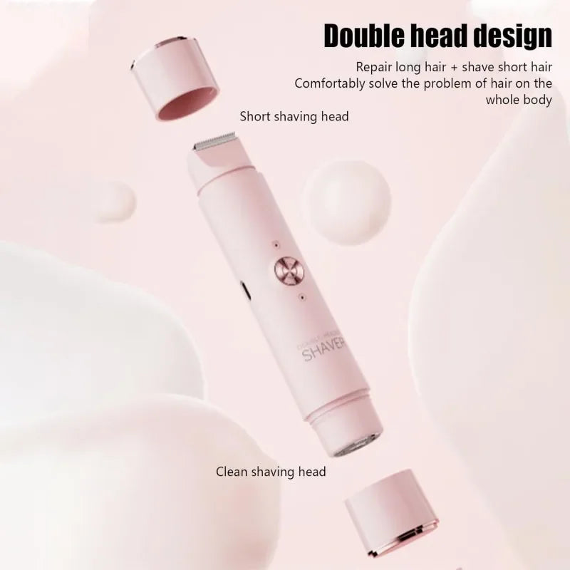 Electric Shaver for Woman Double Head Dual Purpose Female Razor Body Epilator Leg Underarm Bikini Electric Hair Remover Trimmer