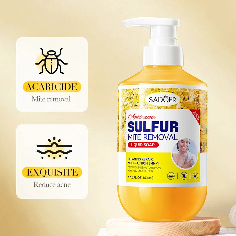 500ml Deep Cleansing Sulfur Mite Removal Body Wash Oil Control Shower Gel  Bath and Body Cleansers