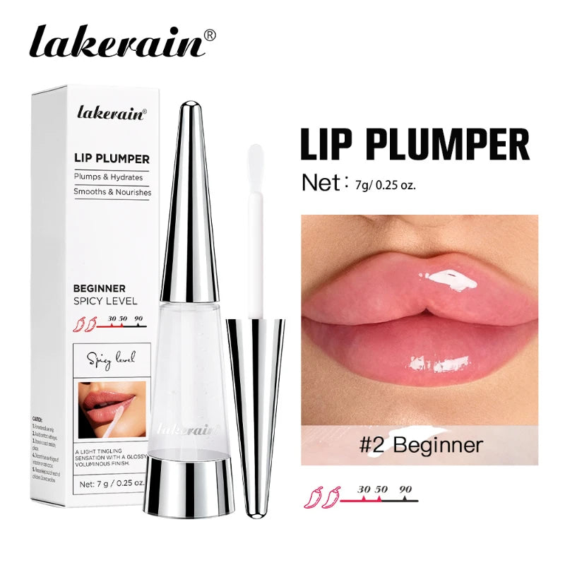 Lip Plumper Oil,Instant Plumping Clear High-Shine Gloss Hydrating Nourishing Volumizing Lip Gloss,Long-Lasting Moisture Makeup